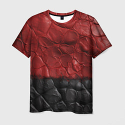 Мужская футболка Черная красная текстура