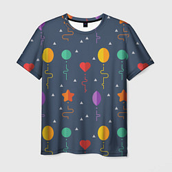 Мужская футболка Праздничные шарики