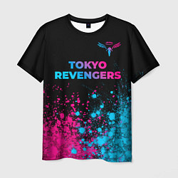 Мужская футболка Tokyo Revengers - neon gradient: символ сверху