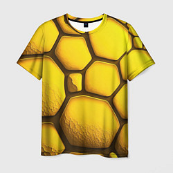 Футболка мужская Желтые объемные плиты, цвет: 3D-принт