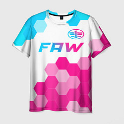 Мужская футболка FAW neon gradient style: символ сверху