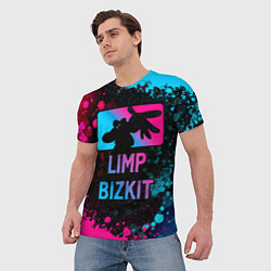 Футболка мужская Limp Bizkit - neon gradient, цвет: 3D-принт — фото 2