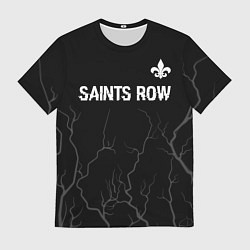 Мужская футболка Saints Row glitch на темном фоне: символ сверху