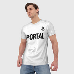 Футболка мужская Portal glitch на светлом фоне: символ сверху, цвет: 3D-принт — фото 2