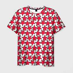 Мужская футболка Ретро звёзды красные