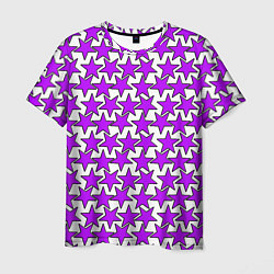 Футболка мужская Ретро звёзды фиолетовые, цвет: 3D-принт