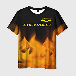 Мужская футболка Chevrolet - gold gradient: символ сверху