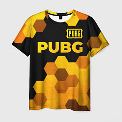 Футболка мужская PUBG - gold gradient: символ сверху, цвет: 3D-принт