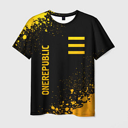Мужская футболка OneRepublic - gold gradient: надпись, символ