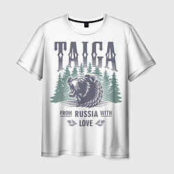 Футболка мужская Тайга - из России с любовью, цвет: 3D-принт