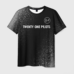 Мужская футболка Twenty One Pilots glitch на темном фоне: символ св