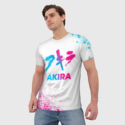 Футболка мужская Akira neon gradient style, цвет: 3D-принт — фото 2