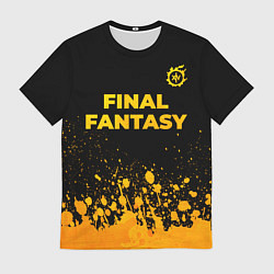 Мужская футболка Final Fantasy - gold gradient: символ сверху