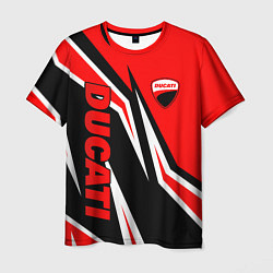 Мужская футболка Ducati- red stripes