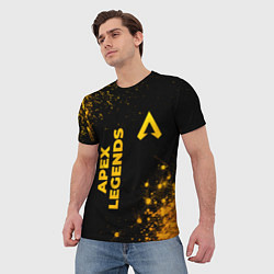 Футболка мужская Apex Legends - gold gradient: надпись, символ, цвет: 3D-принт — фото 2