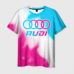 Мужская футболка Audi neon gradient style