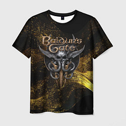 Футболка мужская Baldurs Gate 3 logo gold black, цвет: 3D-принт