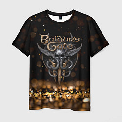 Футболка мужская Baldurs Gate 3 logo dark gold logo, цвет: 3D-принт