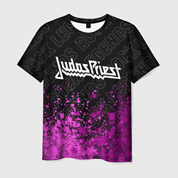 Футболка мужская Judas Priest rock legends: символ сверху, цвет: 3D-принт
