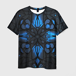 Мужская футболка Синий абстрактный узор на плитах