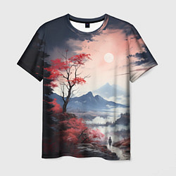 Мужская футболка Луна над горами