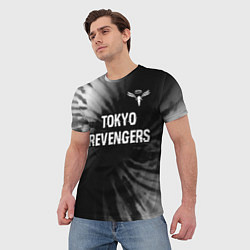 Футболка мужская Tokyo Revengers glitch на темном фоне: символ свер, цвет: 3D-принт — фото 2