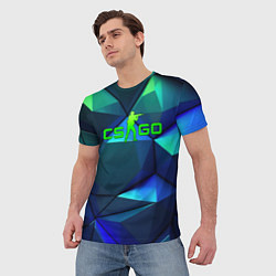 Футболка мужская CSGO blue green gradient, цвет: 3D-принт — фото 2