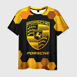 Мужская футболка Porsche - gold gradient