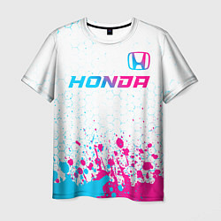 Мужская футболка Honda neon gradient style: символ сверху