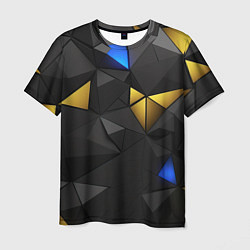 Мужская футболка Black yellow geometry