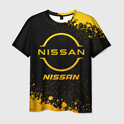 Мужская футболка Nissan - gold gradient