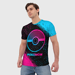 Футболка мужская Pokemon - neon gradient, цвет: 3D-принт — фото 2