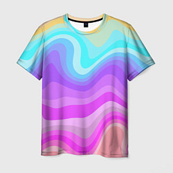 Мужская футболка Неоновая разноцветная волна