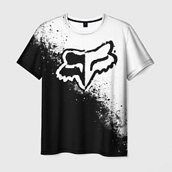 Мужская футболка Fox motocross - черно-белые пятна