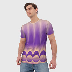 Футболка мужская Фиолетовый градиент в полоску, цвет: 3D-принт — фото 2