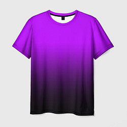 Мужская футболка Градиент фиолетово-чёрный