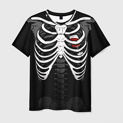 Мужская футболка Скелет: ребра с винишком