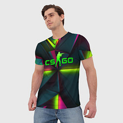 Футболка мужская CS GO green neon, цвет: 3D-принт — фото 2