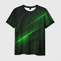 Мужская футболка Green neon lines