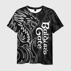 Мужская футболка Балдурс гейт 3 - черный дракон