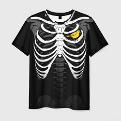 Мужская футболка Скелет: ребра с птицей