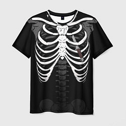 Мужская футболка Скелет: ребра и нож