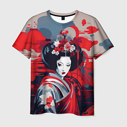 Мужская футболка Geisha vector style