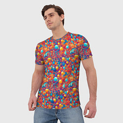 Футболка мужская Разноцветные пузырики узор, цвет: 3D-принт — фото 2