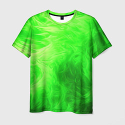 Футболка мужская Яркий зеленый фон, цвет: 3D-принт