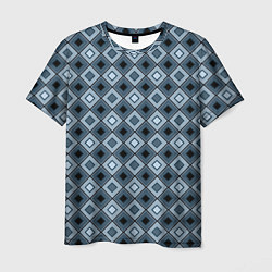 Мужская футболка Геометрический узор в серо-голубом цвете
