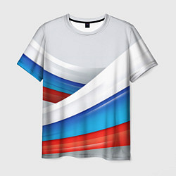 Мужская футболка Российские флаги