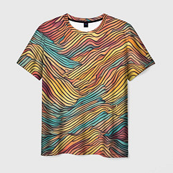 Мужская футболка Разноцветные волнистые линии