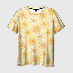 Мужская футболка Желтые геометричные цветы