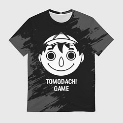 Футболка мужская Tomodachi Game glitch на темном фоне, цвет: 3D-принт